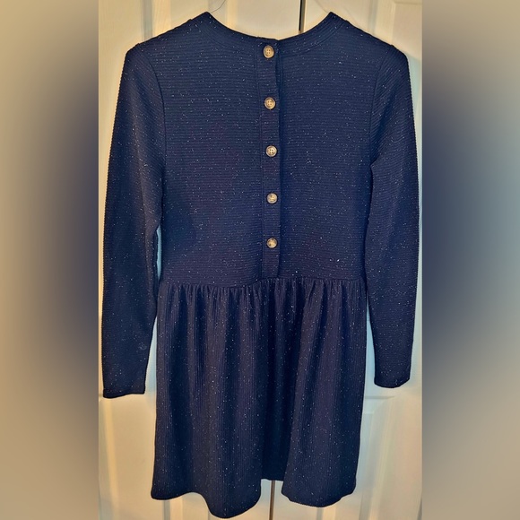 LOFT Flecked Button Back Swing Dress in Blue Multi - Size Small - Picture 5 of 11